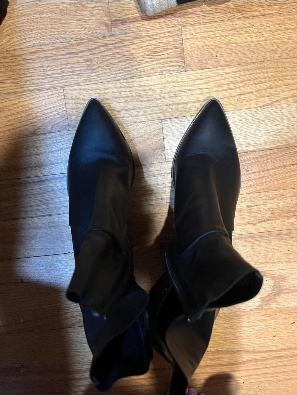 Pointed Toe Black Ankle Booties